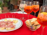 Aperol Spritz and antipasti on a cycling holiday in South Tyrol