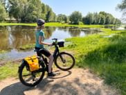 Cyclist on the banks of the Loire
