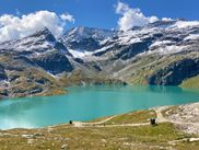 Turquoise lake in the Weissbach glacier world