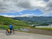 Cyclist enjoys the view of the Eisack Valley