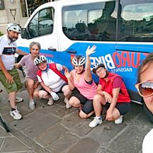 Group photo in front of Eurobike bus