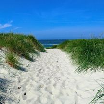Dünenweg zum Strand in Nordfriesland