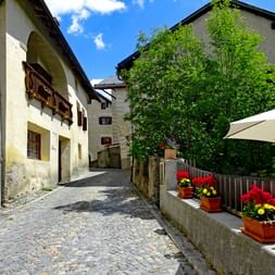 View of an alley in the artists' village of Guarda