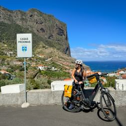 Madeira Radfahrerin Pause