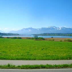 Alpin view on the lake Chiemsee