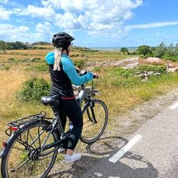 Cyclist with sea view