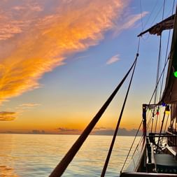 Deck of the Atlantis at sunset
