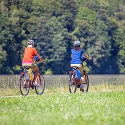 Cyclists along the Elbe
