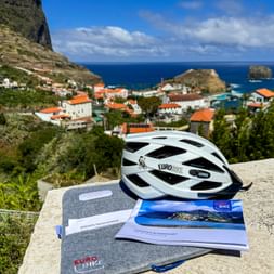 Cycling helmet and travel documents