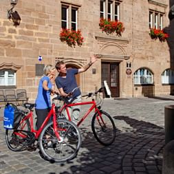 Cyclists in the centre of Ansbach