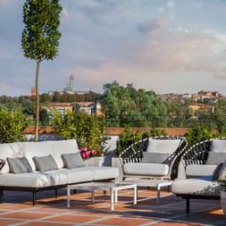 View of Siena from the terrace of Villa Ermellina
