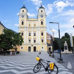 Bicycle in front of church in Mondsee