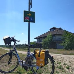 Fahrrad bei der slowakisch-ungarischen Grenze