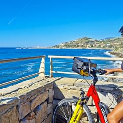 Cyclist with a sea view