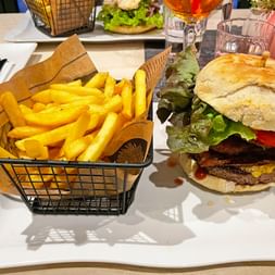 Burger with fries