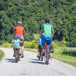 Family on the cycle path