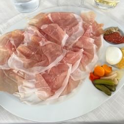 Ham platter in San Daniele