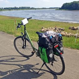 Bicycle on the Elbe Cycle Path