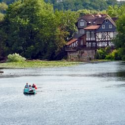 Half-timbered house at river Lahn