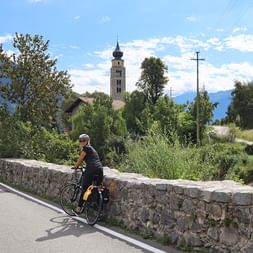 Cyclist at the Adige Cycle Path