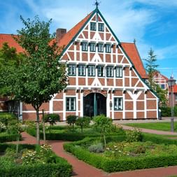 Half-timbered house along the Hanse loop tour