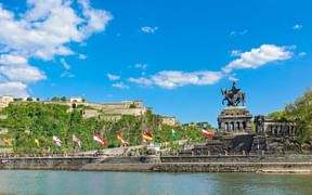 The German Corner and Ehrenbreitstein Fortress in Koblenz