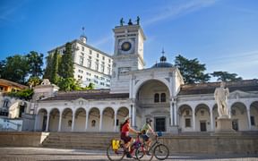 The Piazza of Udine Cyclists on the piazza in Udine