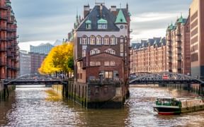 Das Wasserschloss in der Speicherstadt von Hamburg