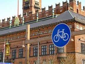 Radwegschild in Kopenhagen