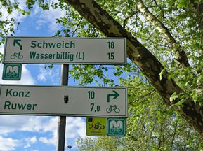 Signposts along the Moselle Cycle Path