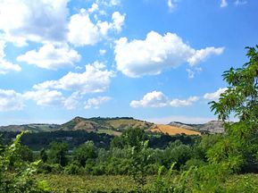 View of a hilly landscape