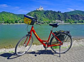 Fahrrad am Rheinradweg