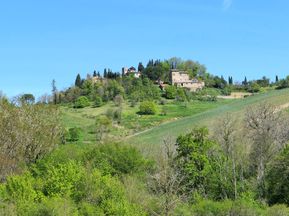 Landscape with a small Italian village