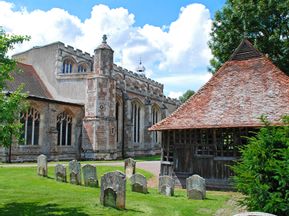Bergholt church and bell cage