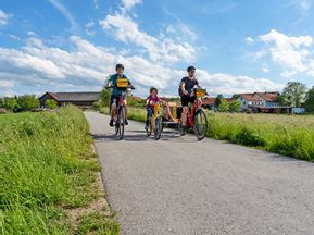 Family on the cycle path