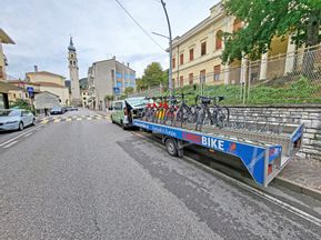 Eurobike-Bus in Valdobbiadene