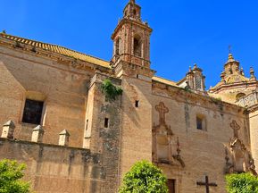 Side view of an imposing Andalusian church