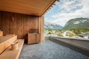 Sauna mit Bergblick Hotel Kristall