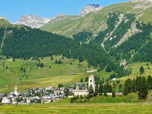 The village of Celerina in the Engadin