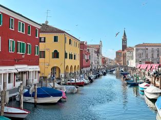 The old town of Chioggia with its colourful houses