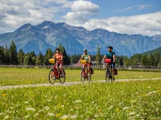 Cyclists in the Alpine region of Bavaria
