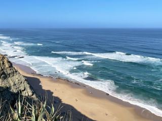Coastal landscape with the sea in the background in Portugal