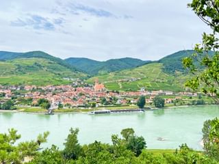 Danube view in Weissenkirchen with the MS Princess Katharina