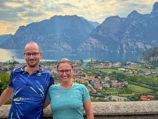 Happy cyclists on Lake Garda