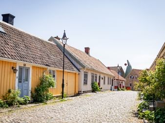 old town of Falkenberg with the typical houses