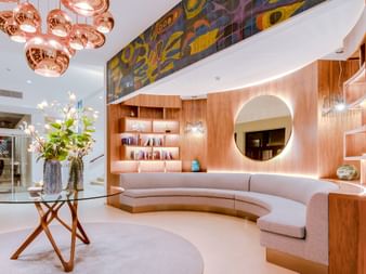 The reception area of the Sol e Mar Hotel in Albufeira