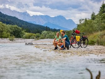 Radpause an der Isar