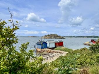 Bunte Bootshäuser in Schweden