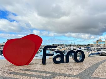 Lettering in the harbour of Faro