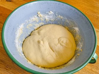 Prepared dough for the Striezel in a bowl